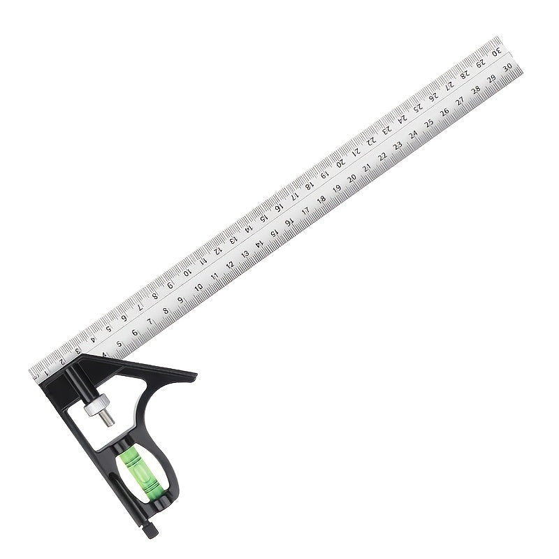 12" Professional Resolution Adjustable Stainless Steel Angle Combination Square Ruler Image 1