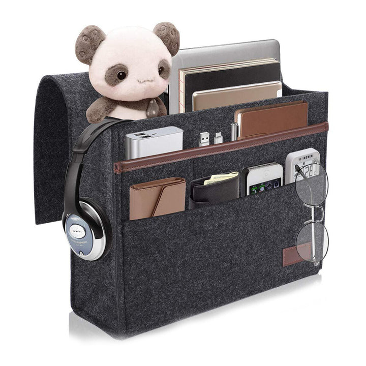 12.6x3.9x9.8inch Sofa Felt Storage Bag Bedside Hanging Organizer Bag Couch Armrest Pocket Tote Holder for Home Travel Image 1