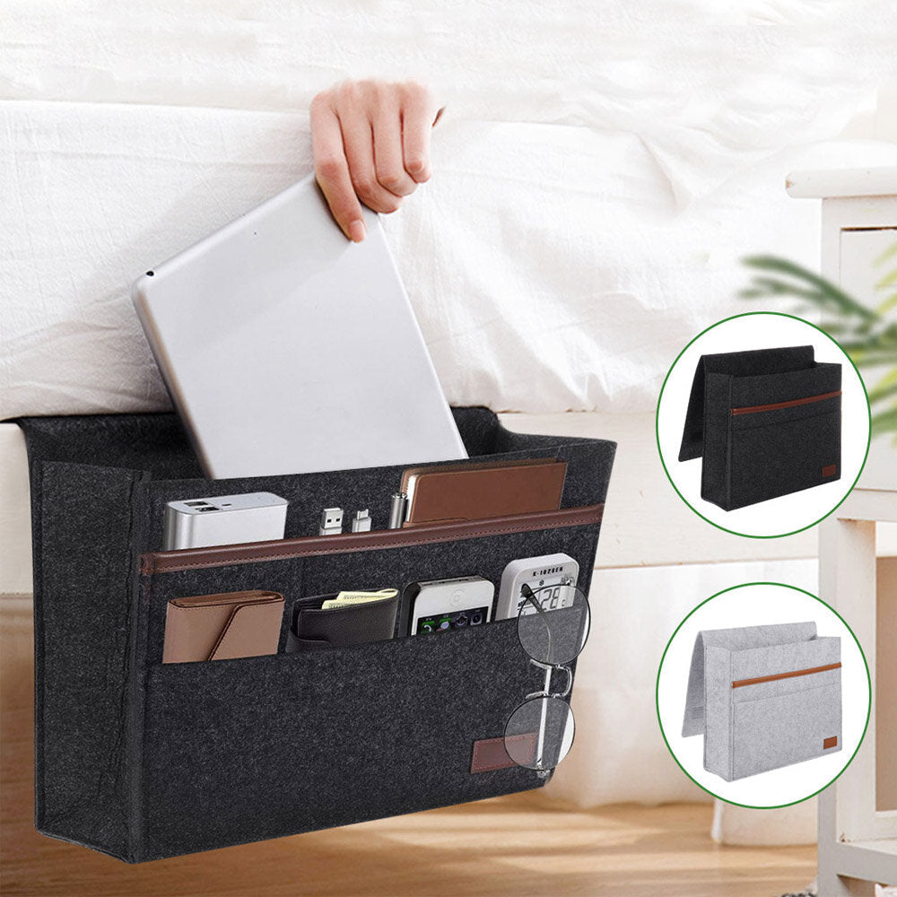 12.6x3.9x9.8inch Sofa Felt Storage Bag Bedside Hanging Organizer Bag Couch Armrest Pocket Tote Holder for Home Travel Image 2