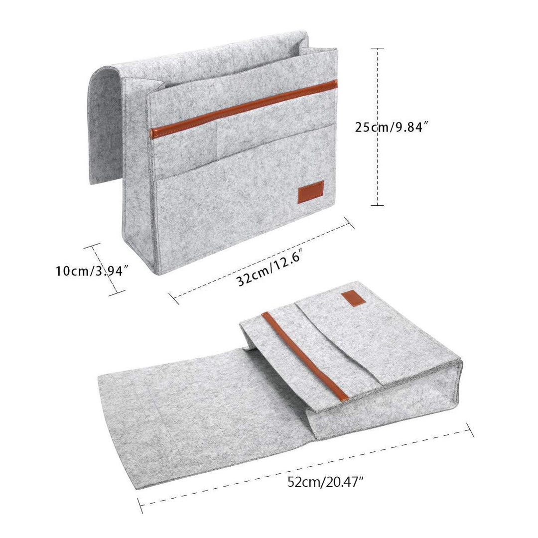 12.6x3.9x9.8inch Sofa Felt Storage Bag Bedside Hanging Organizer Bag Couch Armrest Pocket Tote Holder for Home Travel Image 6