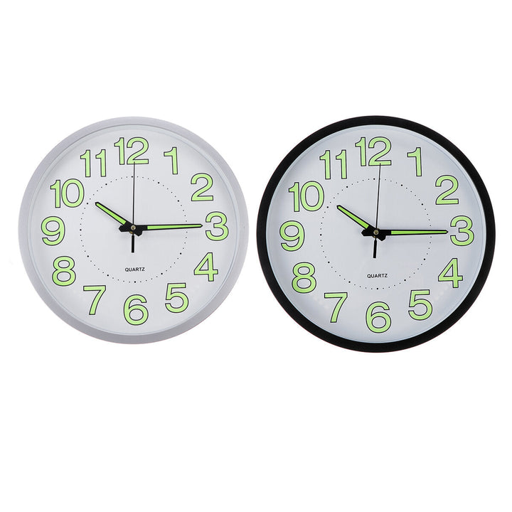 12 Luminous Wall Clock Glow In The Dark Silent Quartz Indoor Outdoor Home Image 5