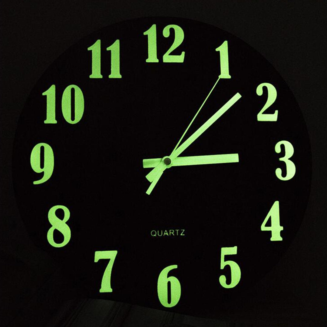 12 Glow In The Dark Mute Wood Wall Clock For Home Living Room Outdoor Gifts Image 9