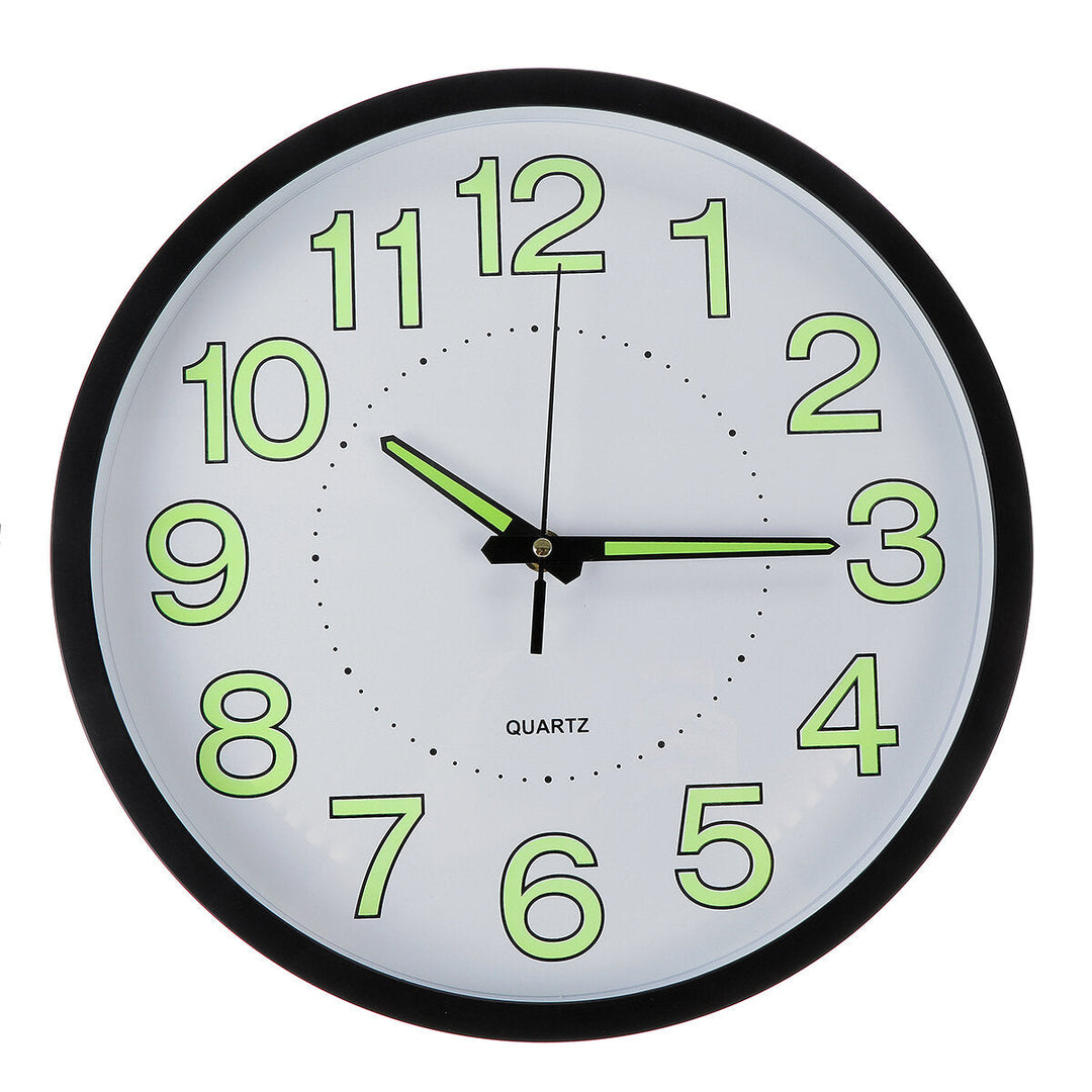 12 Luminous Wall Clock Glow In The Dark Silent Quartz Indoor Outdoor Home Image 7