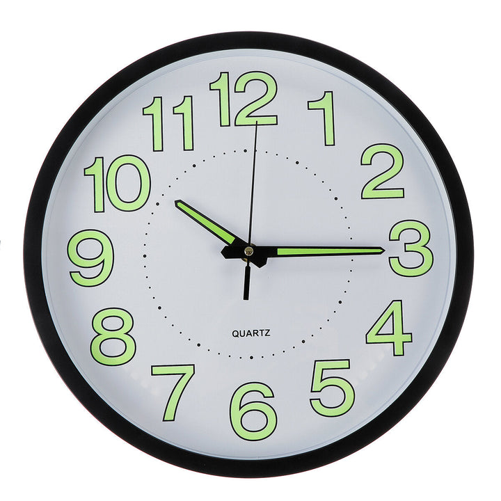 12 Luminous Wall Clock Glow In The Dark Silent Quartz Indoor Outdoor Home Image 7