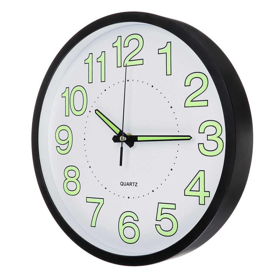 12 Luminous Wall Clock Glow In The Dark Silent Quartz Indoor Outdoor Home Image 9