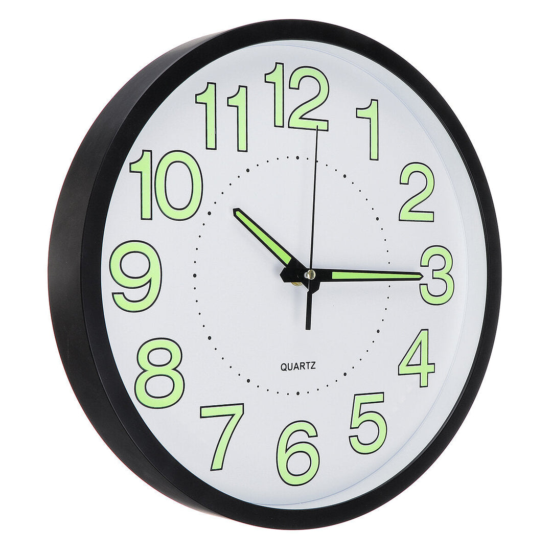 12 Luminous Wall Clock Glow In The Dark Silent Quartz Indoor Outdoor Home Image 10