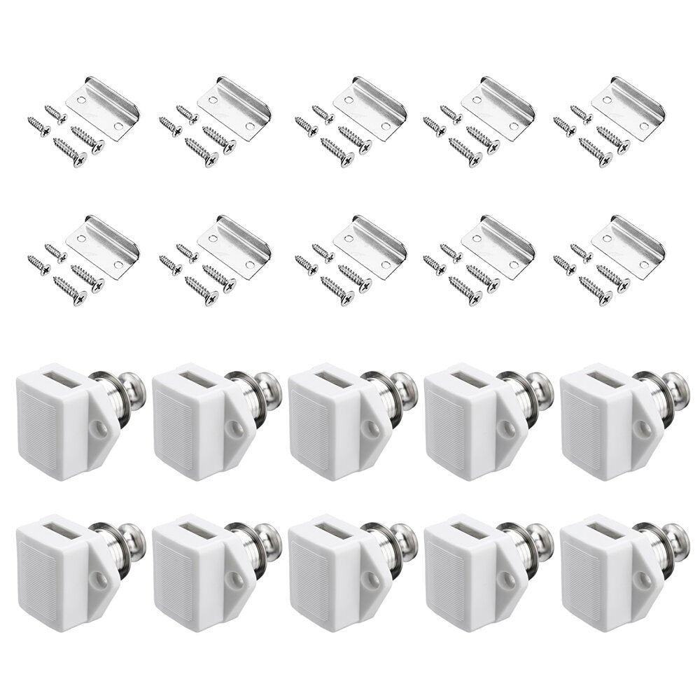 10Pcs Push Button Drawer Cupboard Door Catch Lock Caravan Rv Cabinet Latch Knobs Image 1