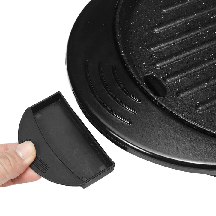 110V 1200W Electric 2-in-1 Hot pot BBQ Oven Grill Pan Portable Non-Stick Shabu Dinner Image 2