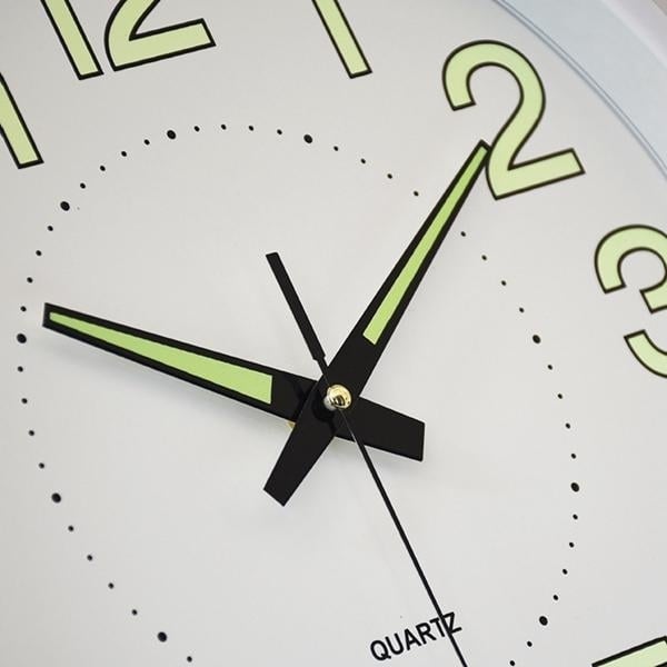 12" 12 Inch Luminous Wall Clock Glow In The Dark Silent Quartz Indoor,Outdoor Green Noctilucent Image 3