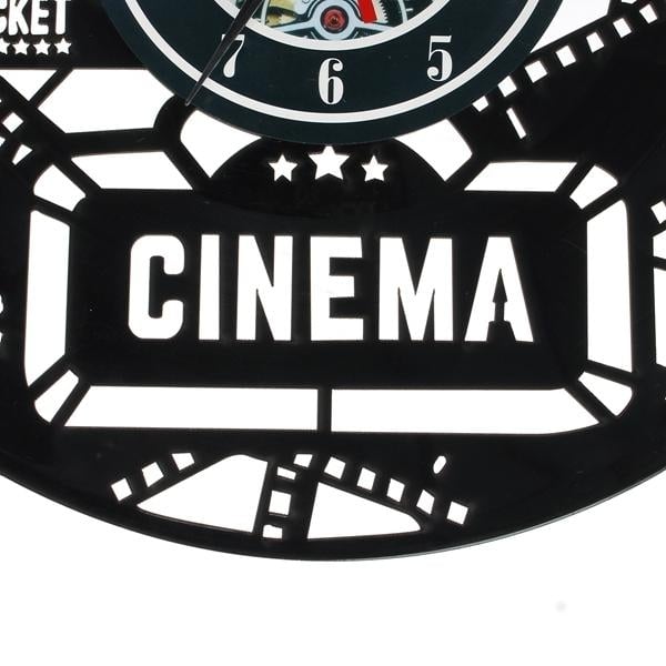 12" 12 Inch 3D Black Popcorn Wall Clock Theater Movie Cinema Snack Bar Clocks Image 4