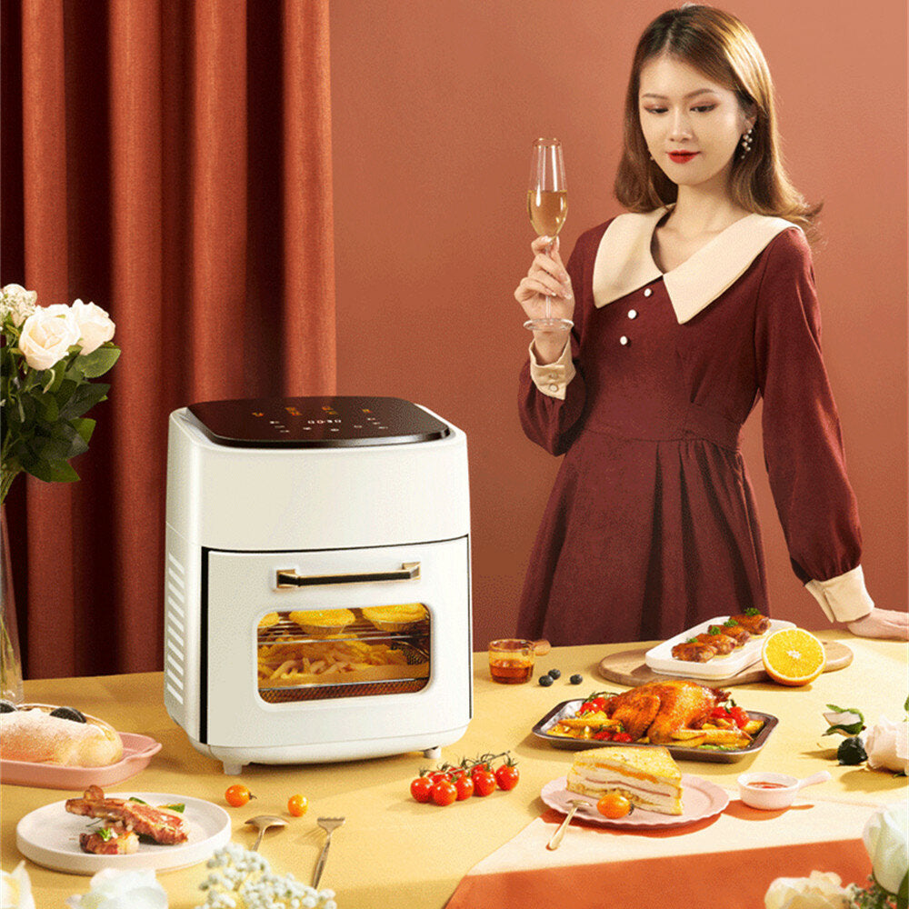 1400W 220V 15L Air Fryer 360 Surround Heating Digital LCD Display Hot Oven Cooker with Removable Dishwasher Safety Image 7