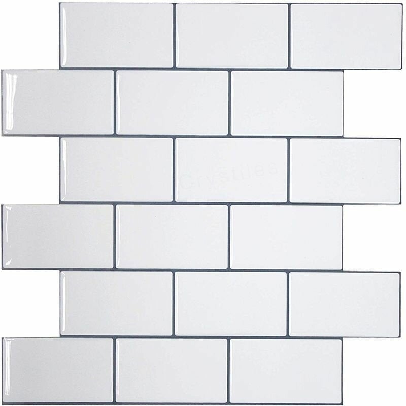 12inch DIY Tile Stickers 3D Brick Wall Self-adhesive Sticker Bathroom Kitchen Image 1