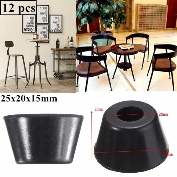 12Pcs 25x20x15mm Black Rubber Protector for Chair Leg Table Crutch Feet Stools Furniture Image 5