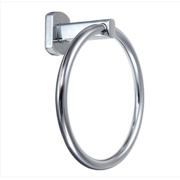 12CM Silver Wall Mounted Chrome Towel Ring Hand Rack Holder Image 1