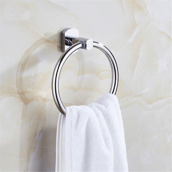 12CM Silver Wall Mounted Chrome Towel Ring Hand Rack Holder Image 6