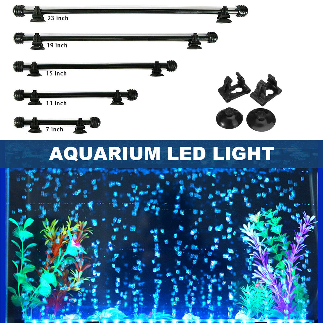 13.2W 18-90CM Fish Aquarium Tank 12V LED 3modes Submersible Light Underwater White + Blue Lamp Lantern Image 3