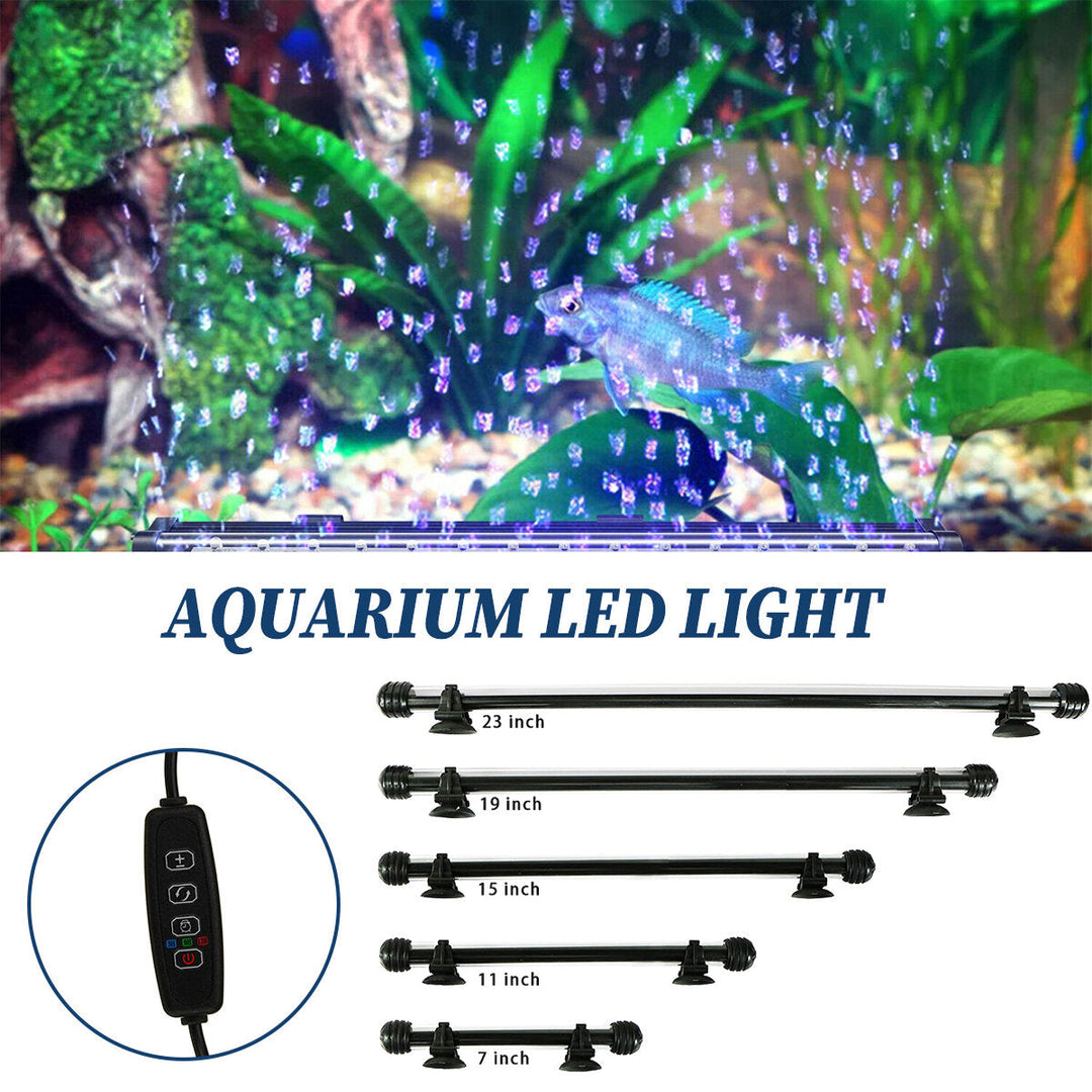 13.2W 18-90CM Fish Aquarium Tank 12V LED 3modes Submersible Light Underwater White + Blue Lamp Lantern Image 4