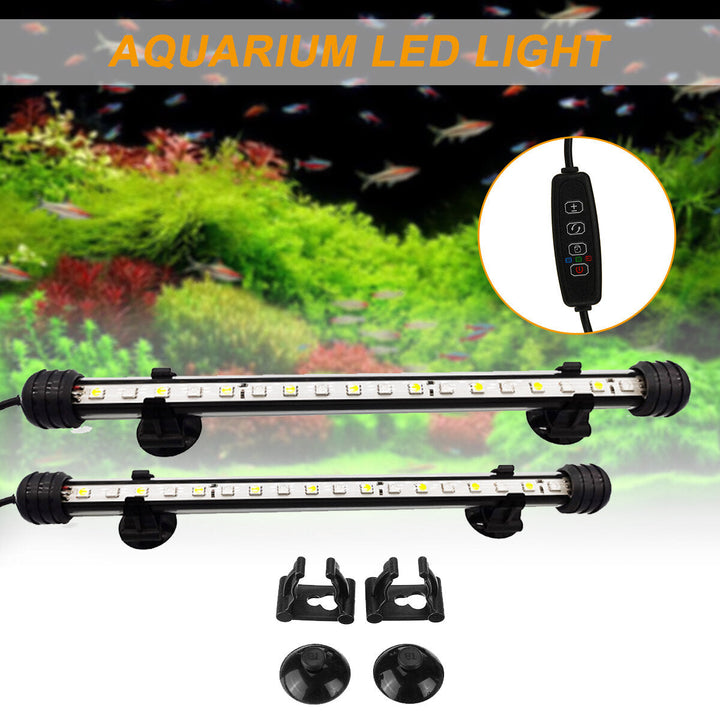 13.2W 18-90CM Fish Aquarium Tank 12V LED 3modes Submersible Light Underwater White + Blue Lamp Lantern Image 8