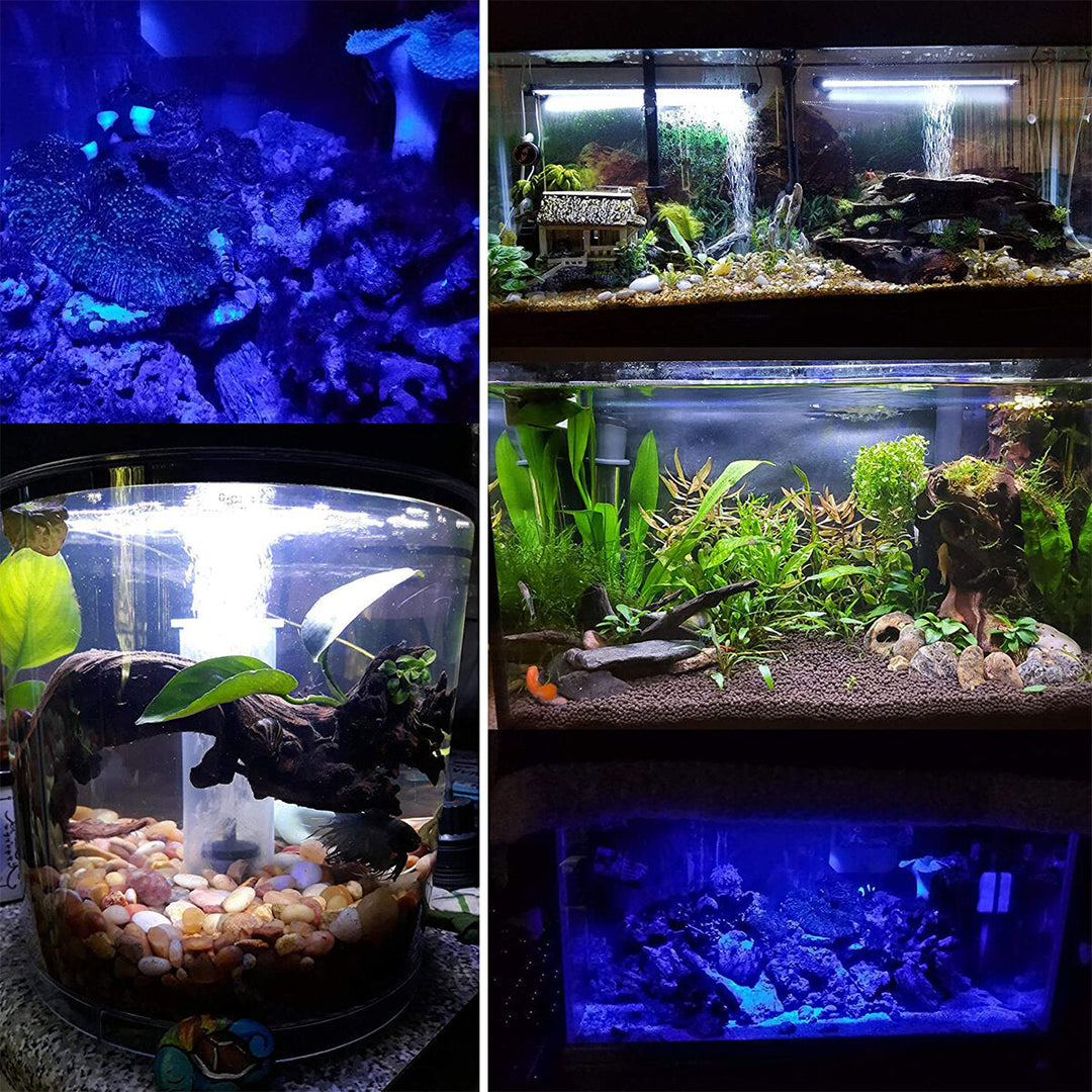 13.2W 18-90CM Fish Aquarium Tank 12V LED 3modes Submersible Light Underwater White + Blue Lamp Lantern Image 10