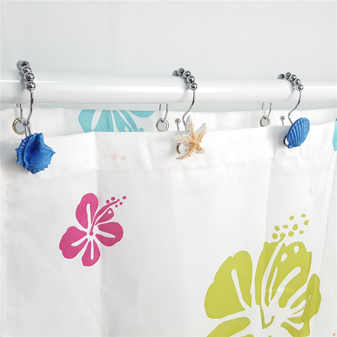 12Pcs Resin Decorative Seashell Home Shower Curtain Hooks Bathroom Beach Shell Decor Image 4