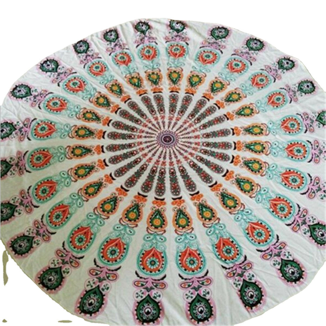 150cm Bohemian Thin Chiffon Beach Towel Mat Mandala Round Silk Scarf Bed Sheet Tapestry Image 8