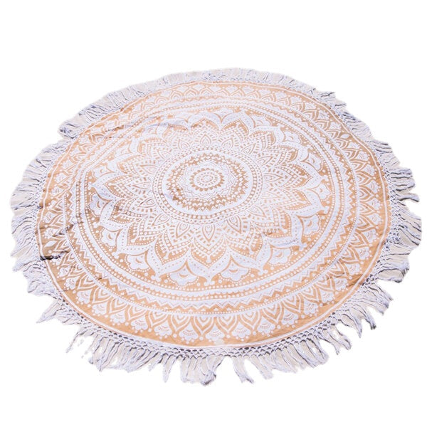 150cm European Style Thin Polyester Fiber Beach Yoga Towel Round Bed Sheet Tapestry Tablecloth Image 12