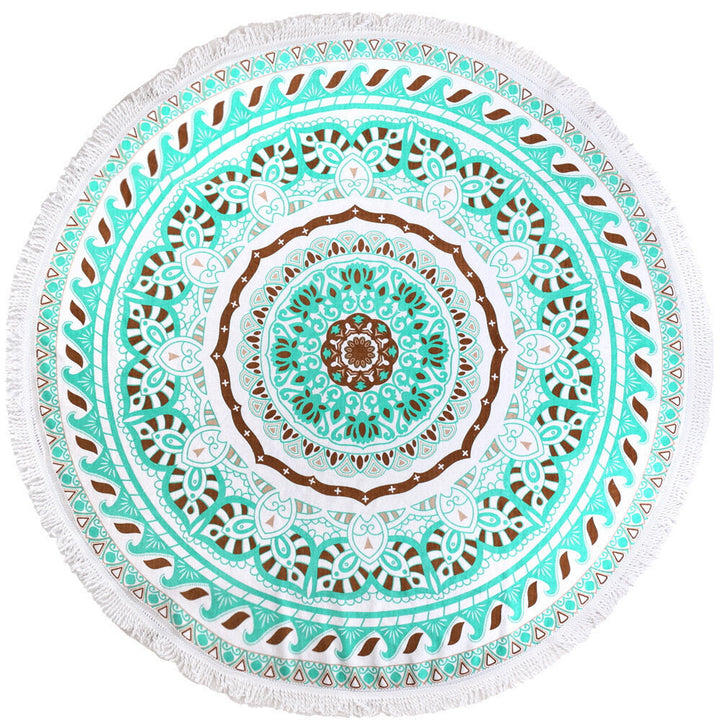 150cm Pure Cotton Cut Pile Printing Round Beach Towel Yoga Mat Bed Sheet Tapestry Tablecloth Image 7