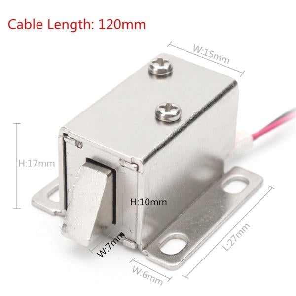 12V DC 0.34A Electronic Lock Catch Electric Release Assembly Solenoid for Door Gate Drawer Image 4