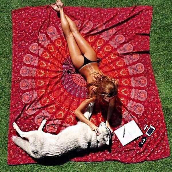 150x210cm Bohemian Style Polyester fiber Beach Towel Shawl Mandala Rectangle Bed Sheet Tapestry Image 3