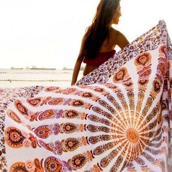 150x210cm Bohemian Style Polyester Fiber Beach Towel Mat Tapestry Mandala Rectangle Bed Sheet Image 6