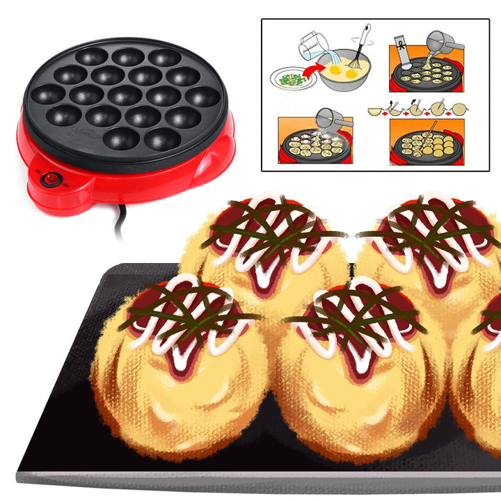 18 Holes Electric Octopus Ball Grill Takoyaki Baking Mould Machine Mini Electric Chibi Maruko Grill Pan Image 6