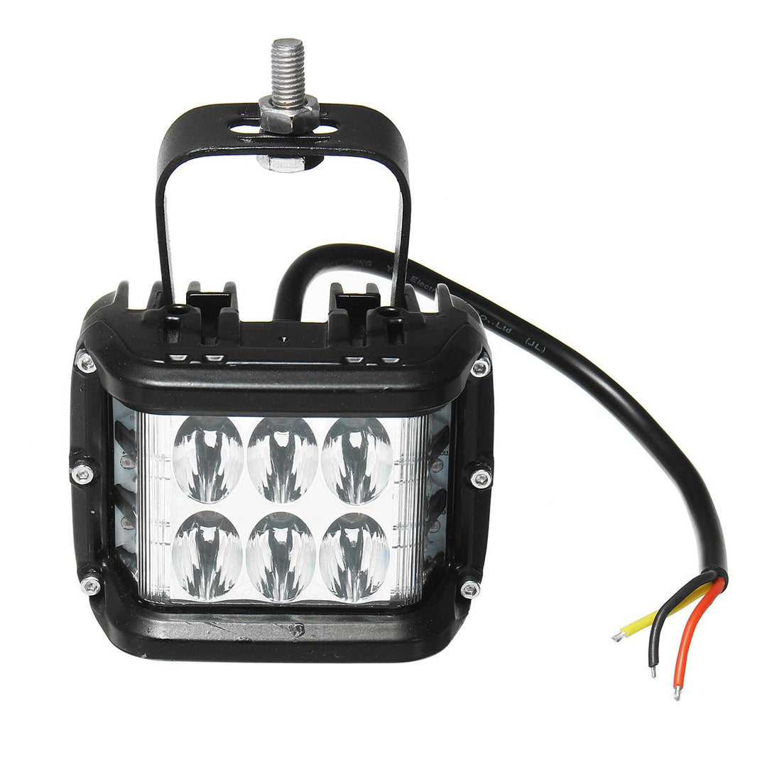 12V 10V-48V LED Work Fog Light Side Shooter Combo Dual Color Driving Offroad SUV Truck Image 2