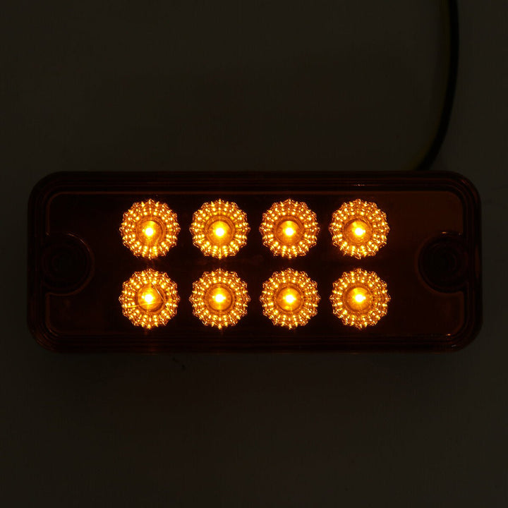 12V 24V Traffic Light Grille LED Warning Light Truck Trailers Amber Color Lamp Image 9