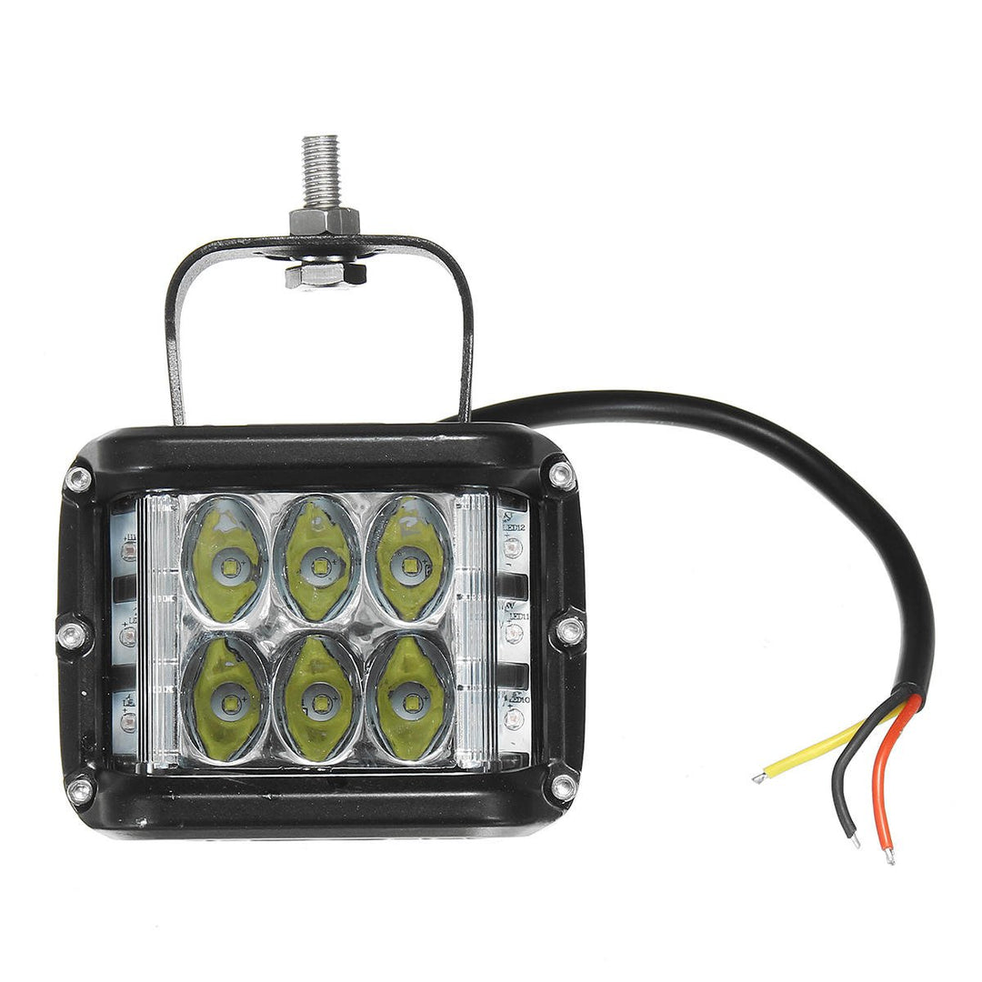 12V 10V-48V LED Work Fog Light Side Shooter Combo Dual Color Driving Offroad SUV Truck Image 8