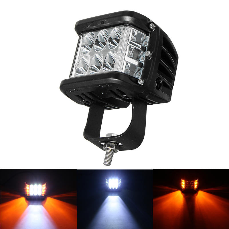 12V 10V-48V LED Work Fog Light Side Shooter Combo Dual Color Driving Offroad SUV Truck Image 10