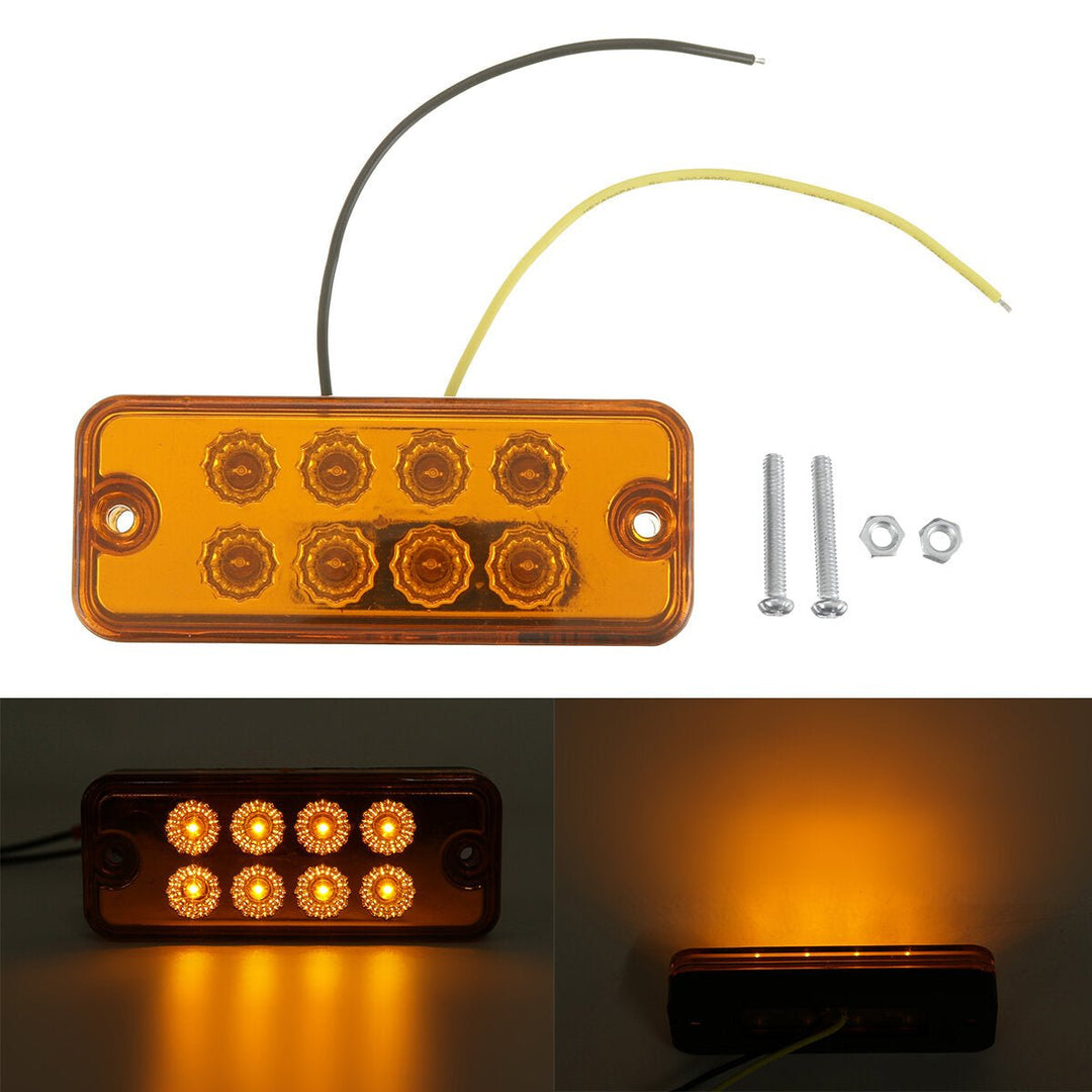 12V 24V Traffic Light Grille LED Warning Light Truck Trailers Amber Color Lamp Image 10