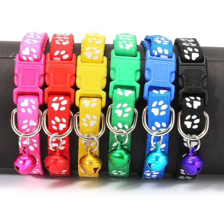 12Pcs,Lot Mulit-color Dog Collars Pet Cat Nylon Collar Bell Necklace Buckle Image 2