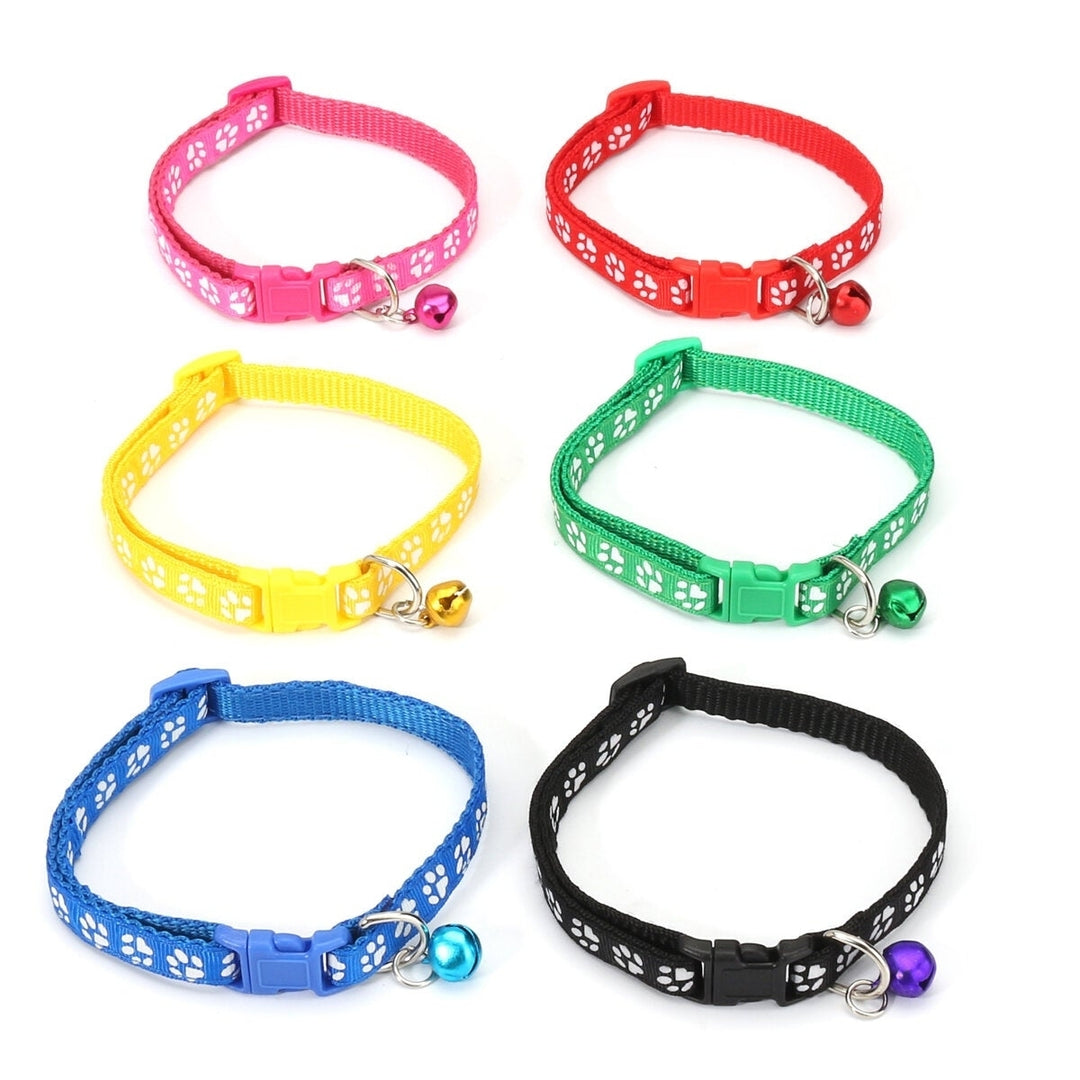 12Pcs,Lot Mulit-color Dog Collars Pet Cat Nylon Collar Bell Necklace Buckle Image 4