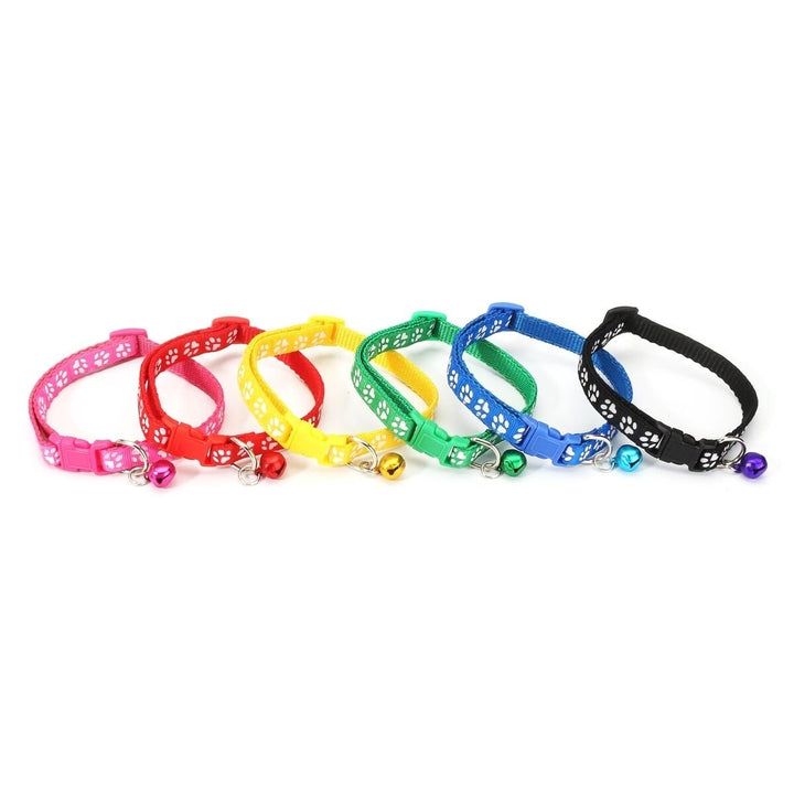 12Pcs,Lot Mulit-color Dog Collars Pet Cat Nylon Collar Bell Necklace Buckle Image 5