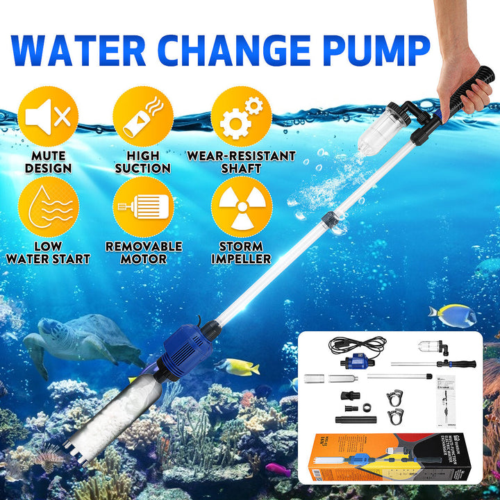 15W Tank Water Changer Gravel Sand Washer Multi-Function 800L,h Flow Fish Image 6