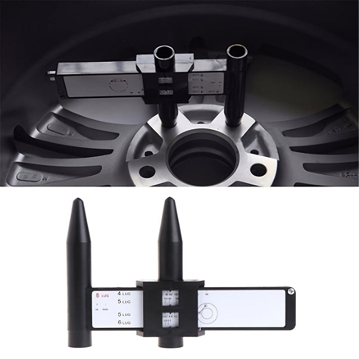 1pc Black Caliper Hub Hole Distance Measurement Tool Ruler Wheel Bolt Gauge Image 5