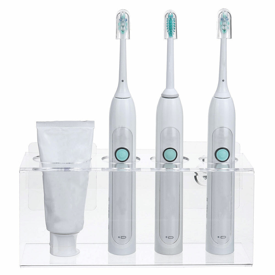 1pc Wall Mounted Electric Toothbrush Holder Toothpaste Holder Bathroom Organizer Detachable Bathroom Storage Caddy Image 5