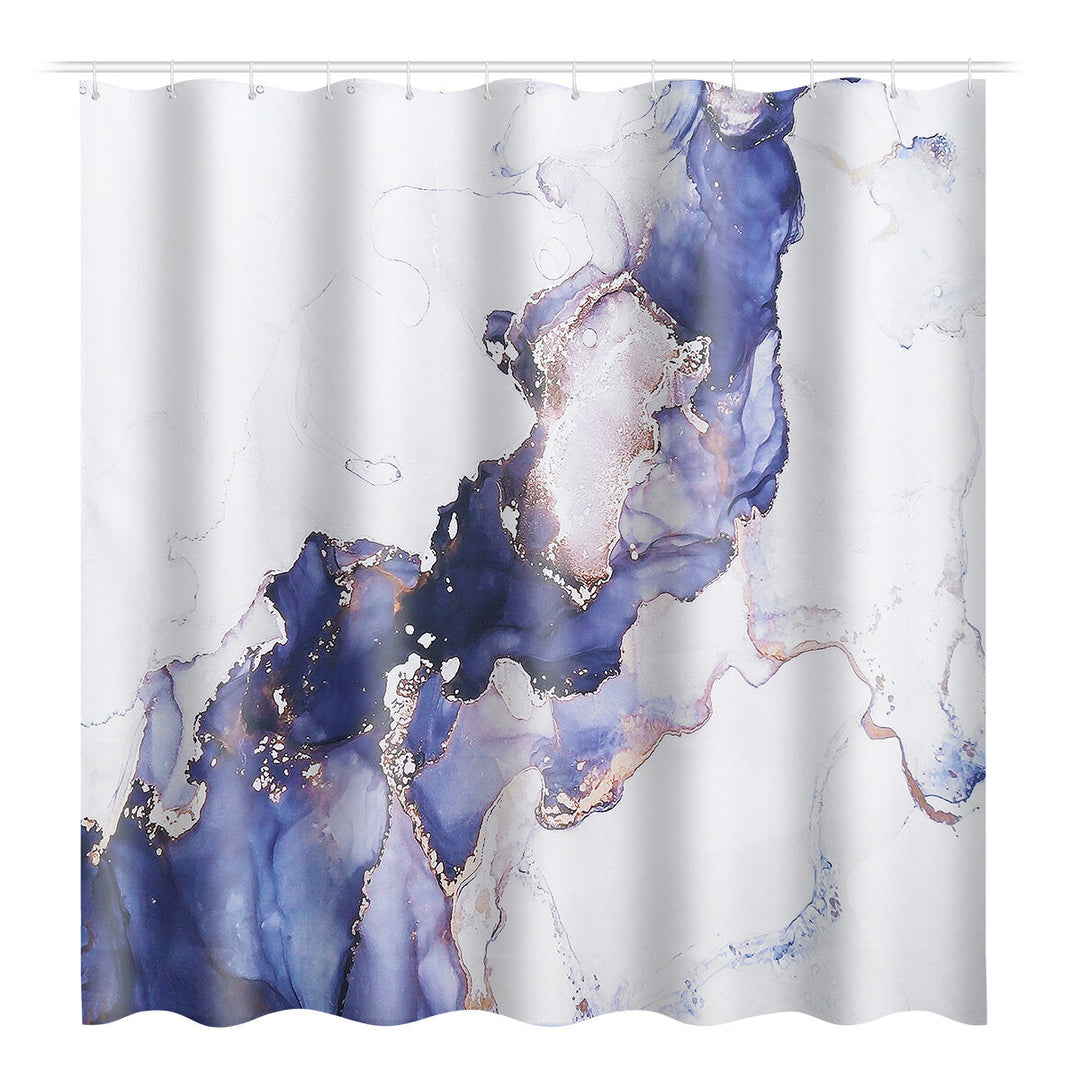 180x180CM Polyester Shower Curtain Set Waterproof Anti-slip Dustprood Fannel Bath Mat Set Image 5