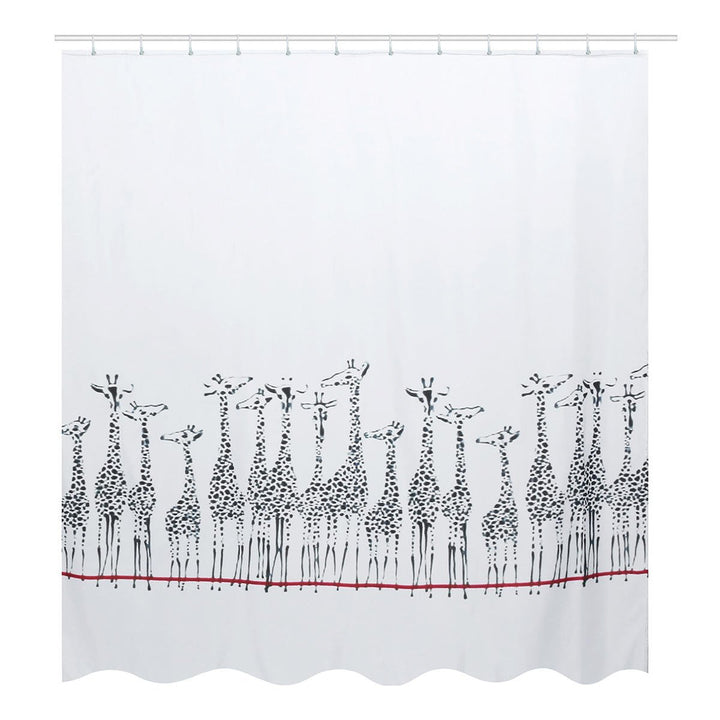 180x180cm Giraffe Bath Fabric Shower Curtains Waterproof Lid Toilet Cover Mat Image 8