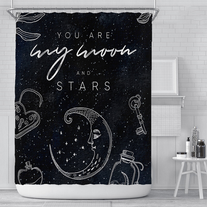 180x180cm Waterproof Shower Curtain Star Shower Curtain Digital Printing Polyester Shower Curtain for Image 1