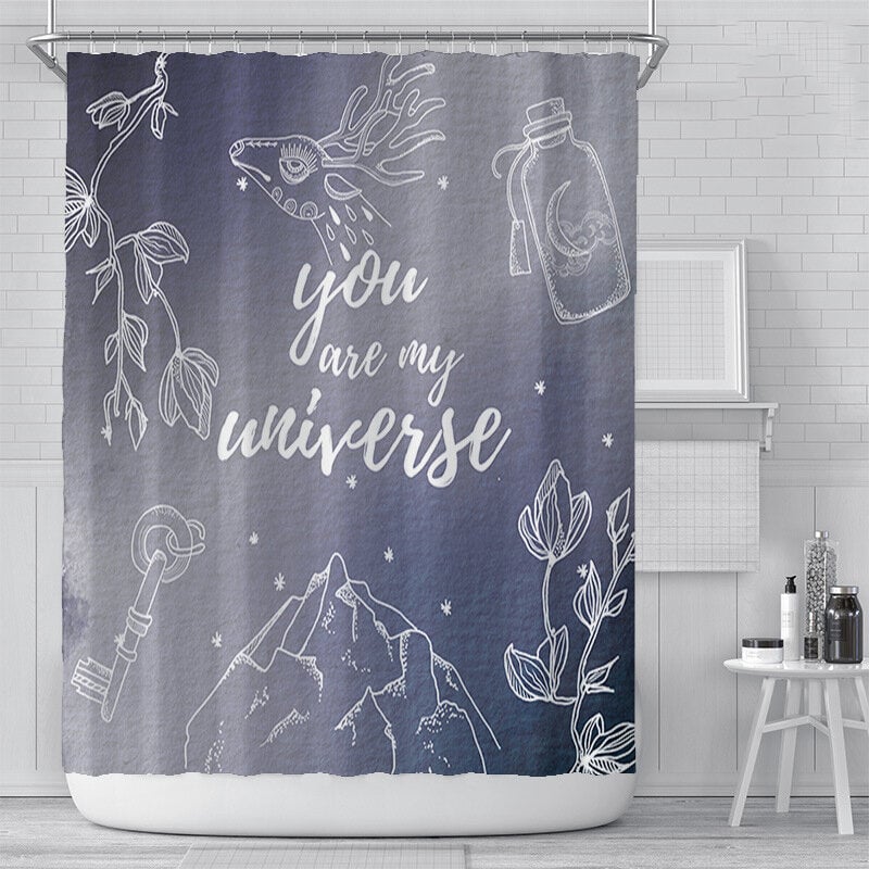 180x180cm Waterproof Shower Curtain Star Shower Curtain Digital Printing Polyester Shower Curtain for Image 1