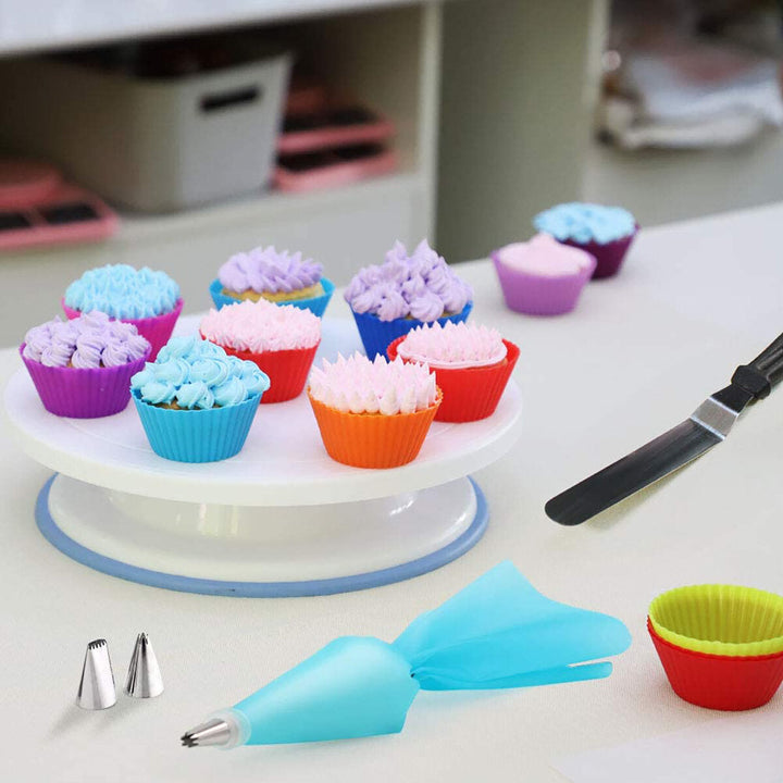 182Pcs Cake Decorating Set Turntable Icing Nozzles Pen Spatula Stand Tools Image 6