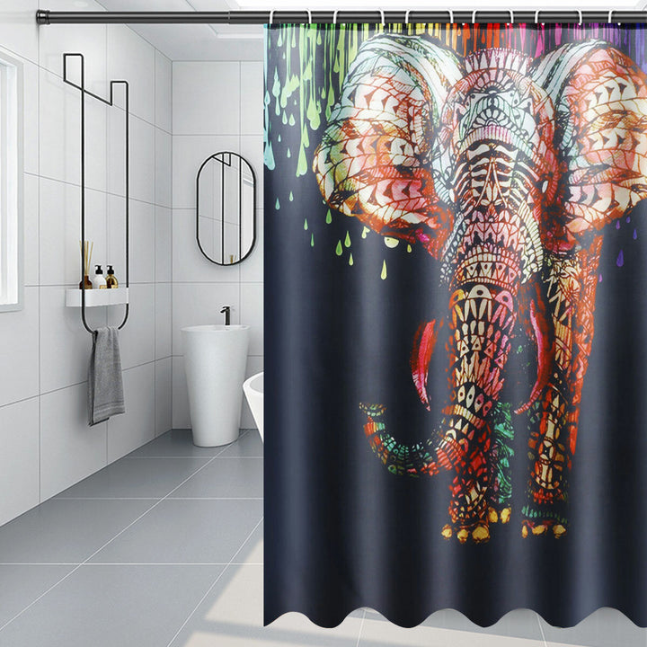 180x180CM Africa Elephant Shower Curtain Waterproof Durable Shower Curtain Image 1