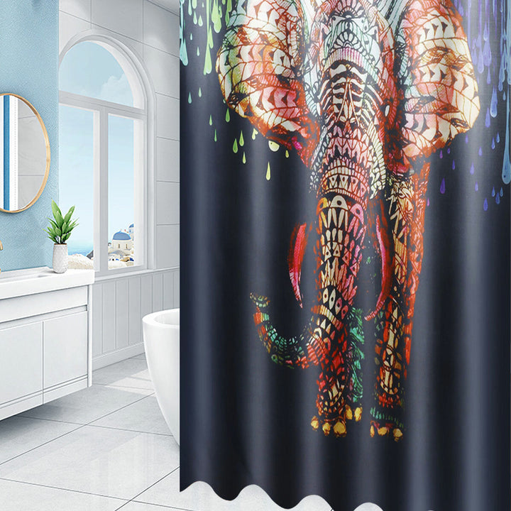 180x180CM Africa Elephant Shower Curtain Waterproof Durable Shower Curtain Image 3