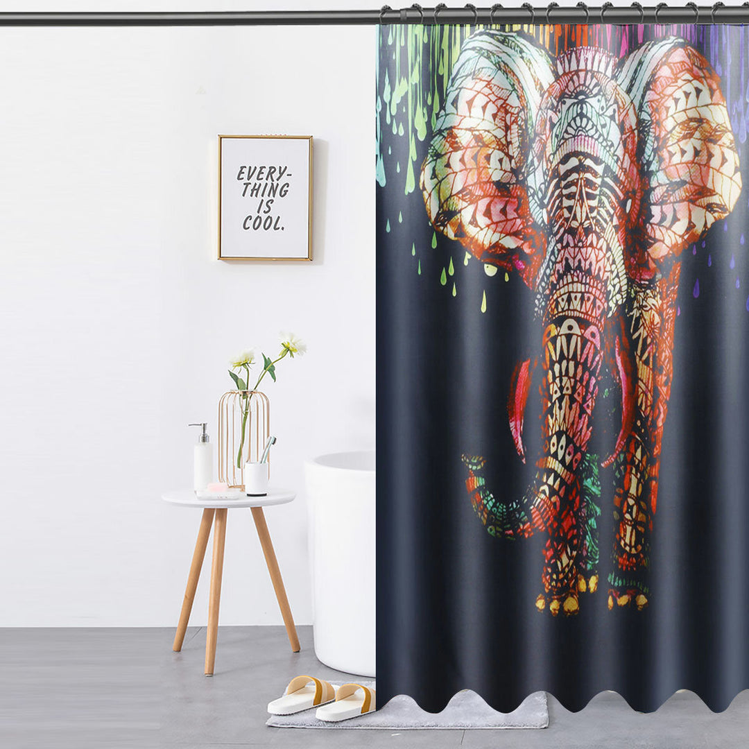 180x180CM Africa Elephant Shower Curtain Waterproof Durable Shower Curtain Image 4